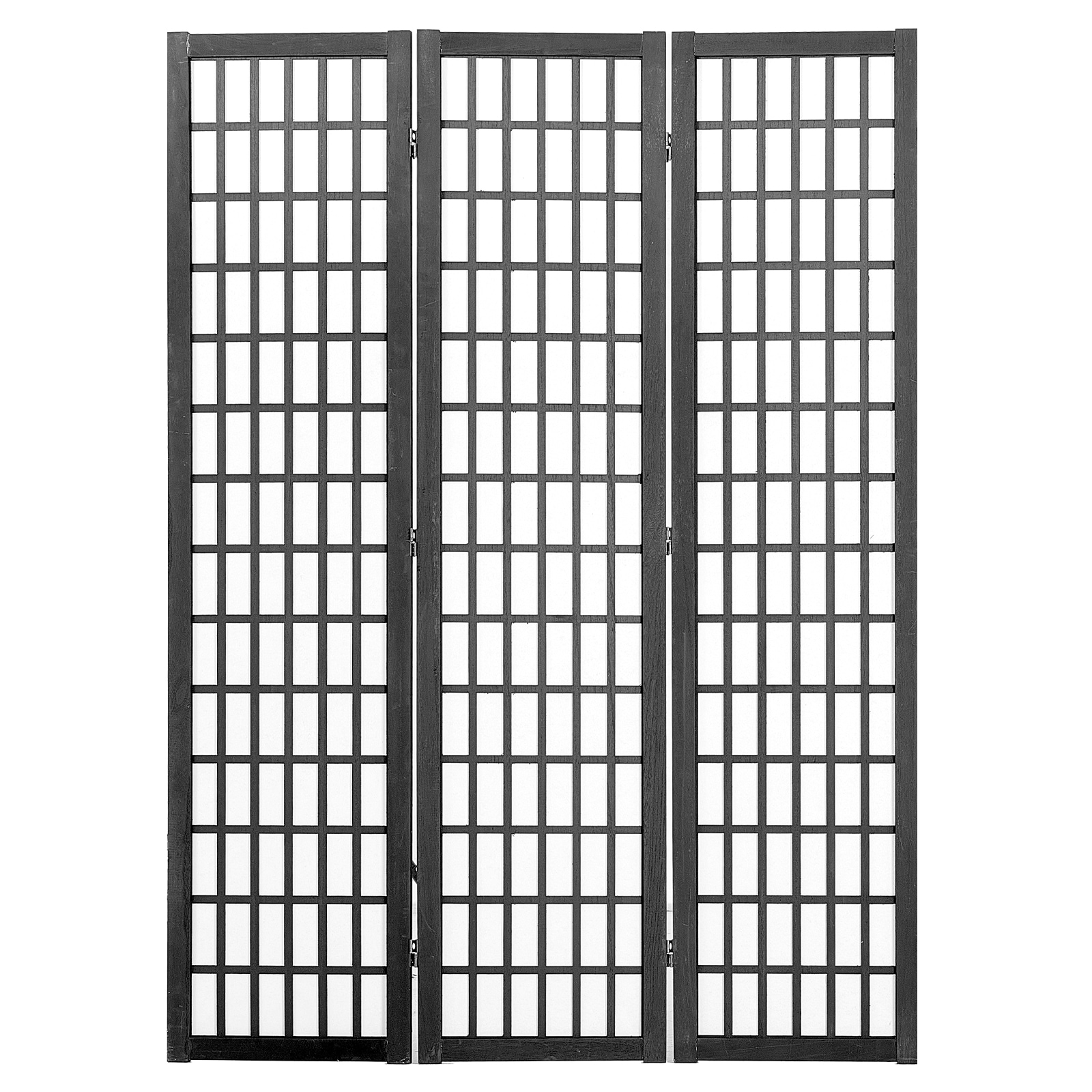 Japanese 3 Panel Wooden Room Divider Folding Privacy Screen_voghion.com